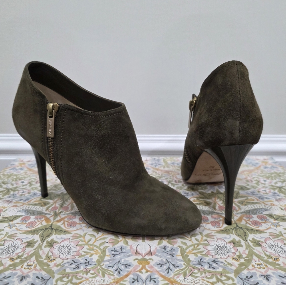 Jimmy Choo Olive Suede Heeled Booties
